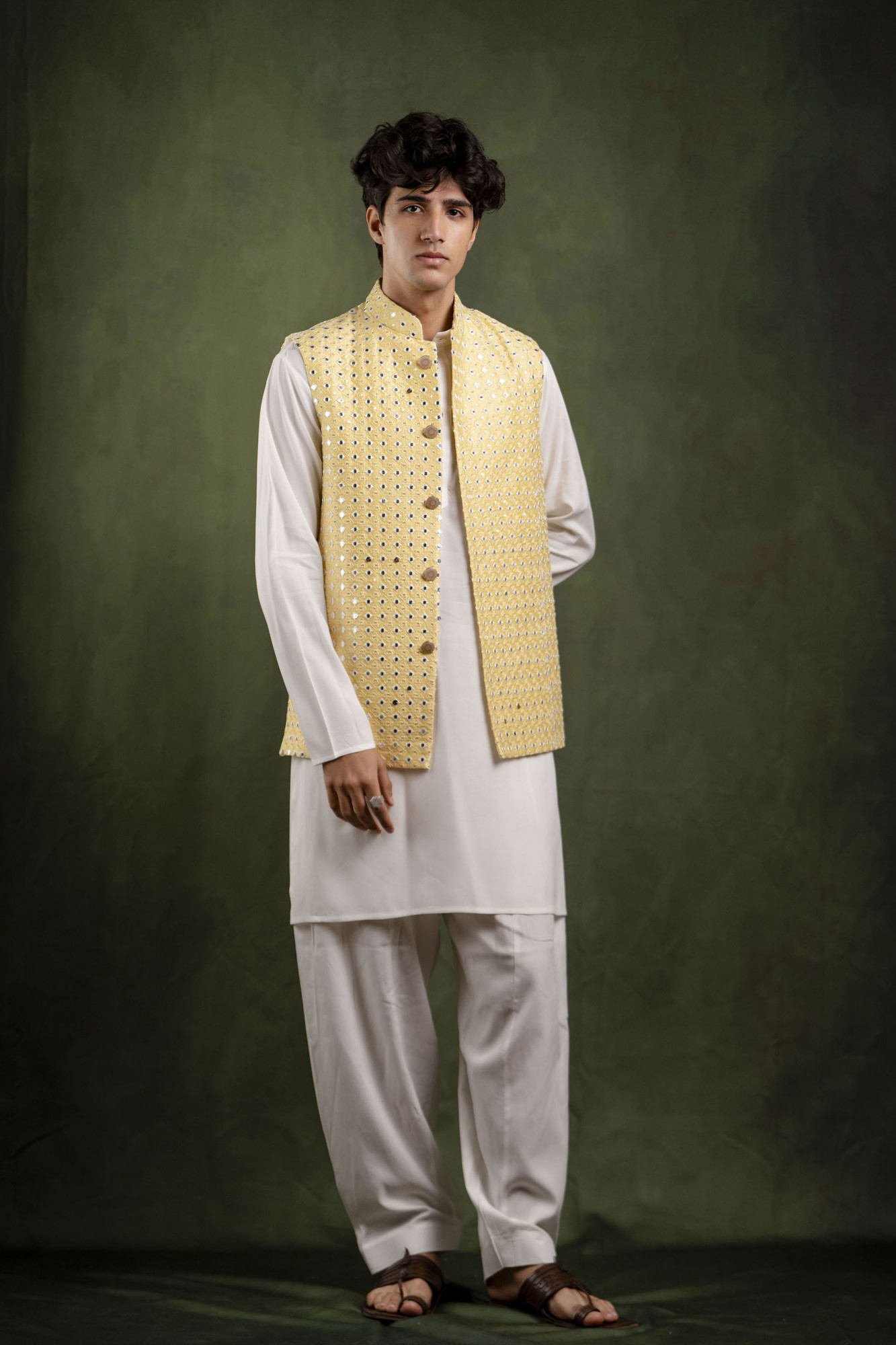 Mirror Work Jacket In Yellow