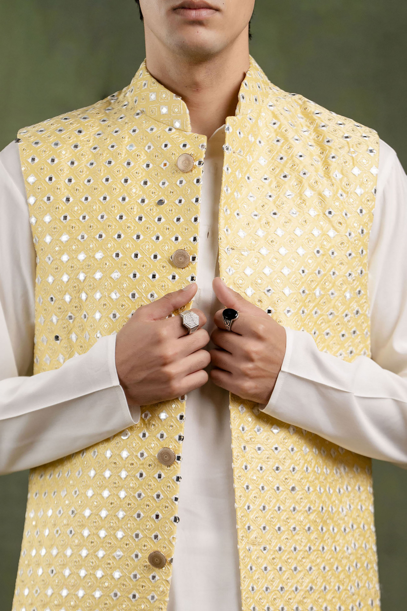 Mirror Work Jacket In Yellow