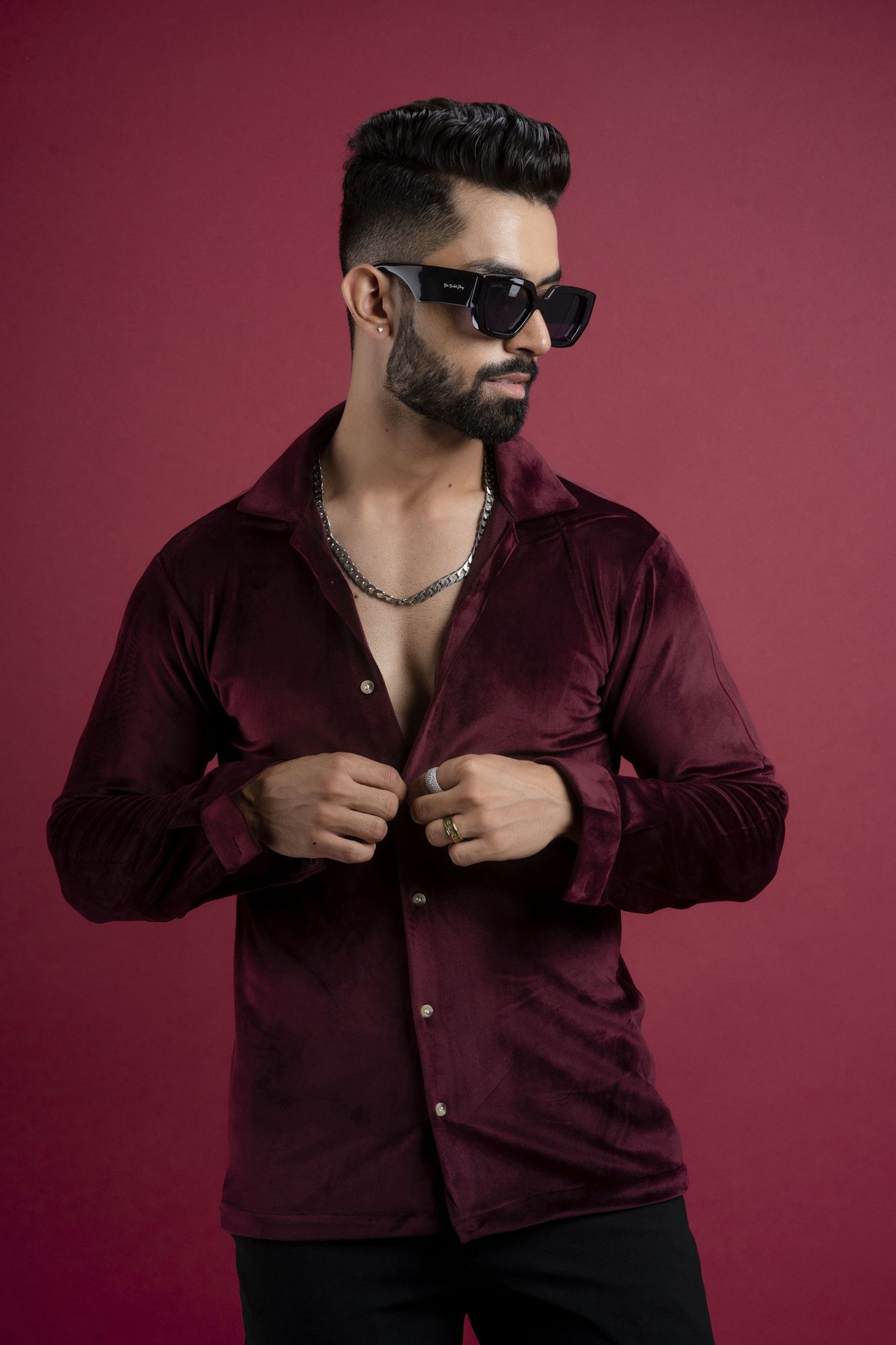 Wine Velvet Shirt