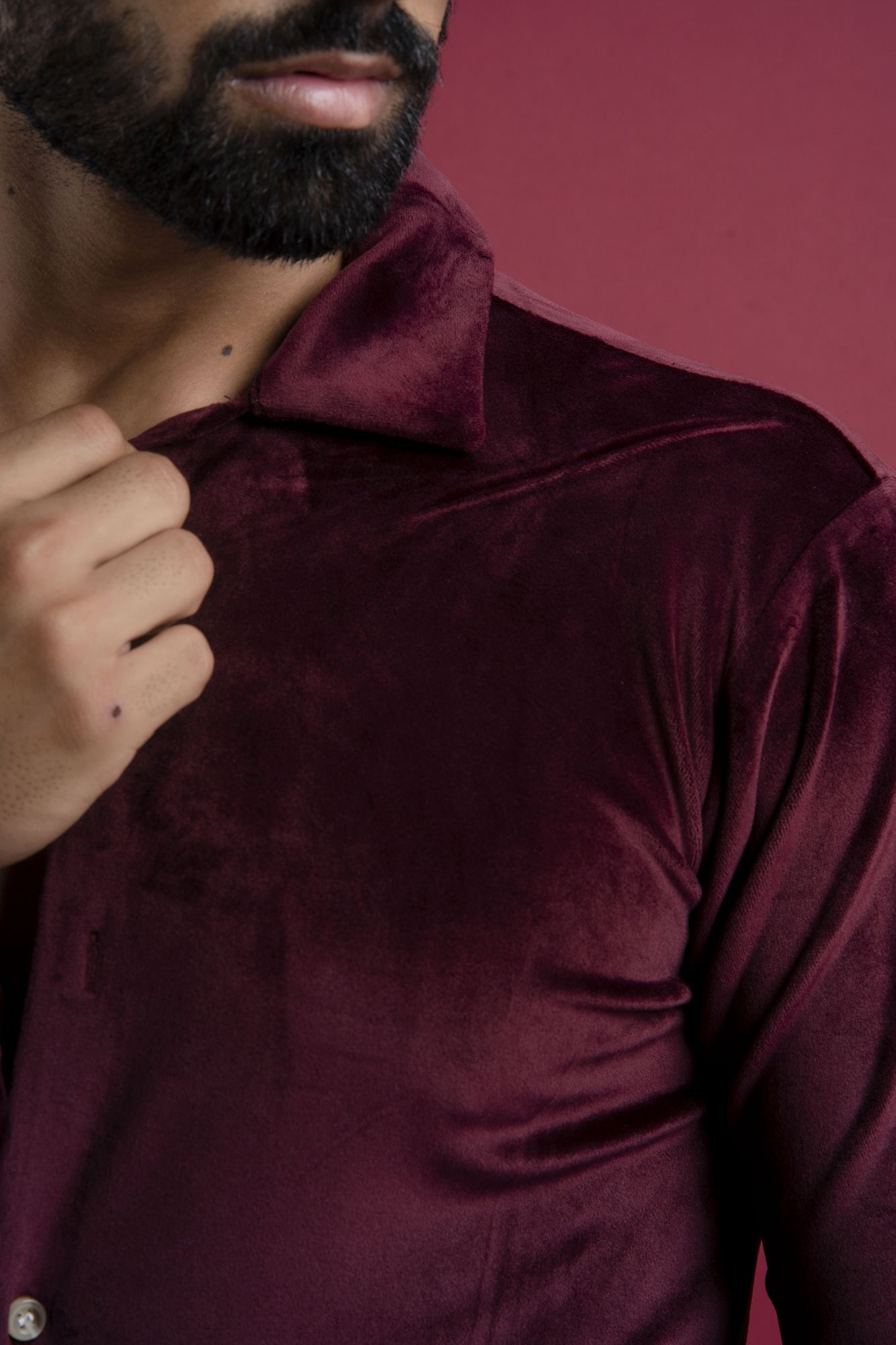 Wine Velvet Shirt