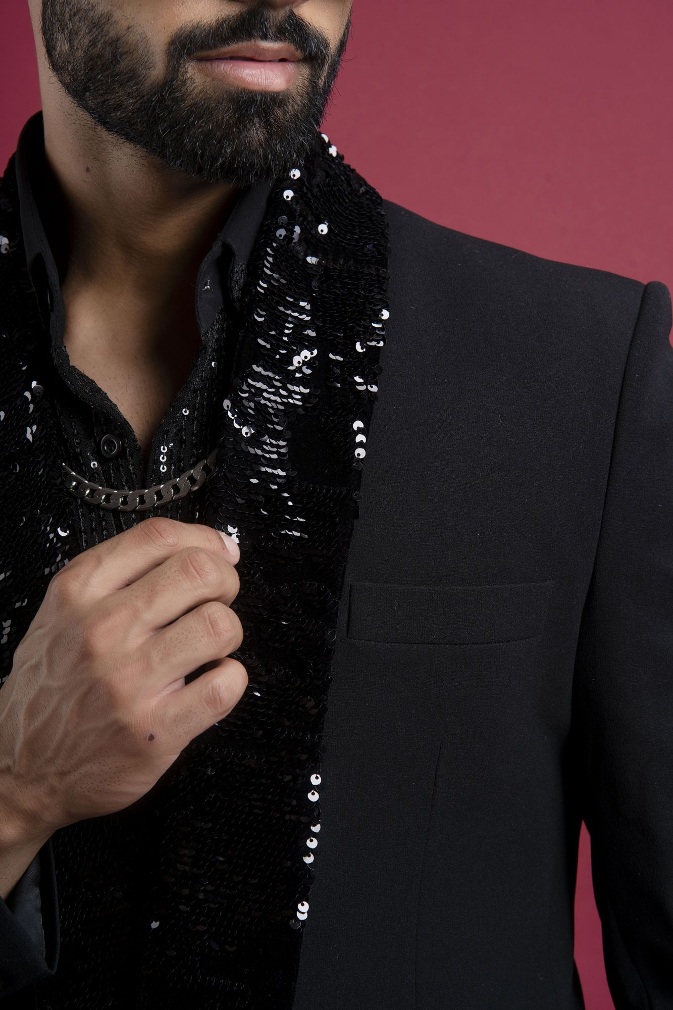 Black Sequin Blazer