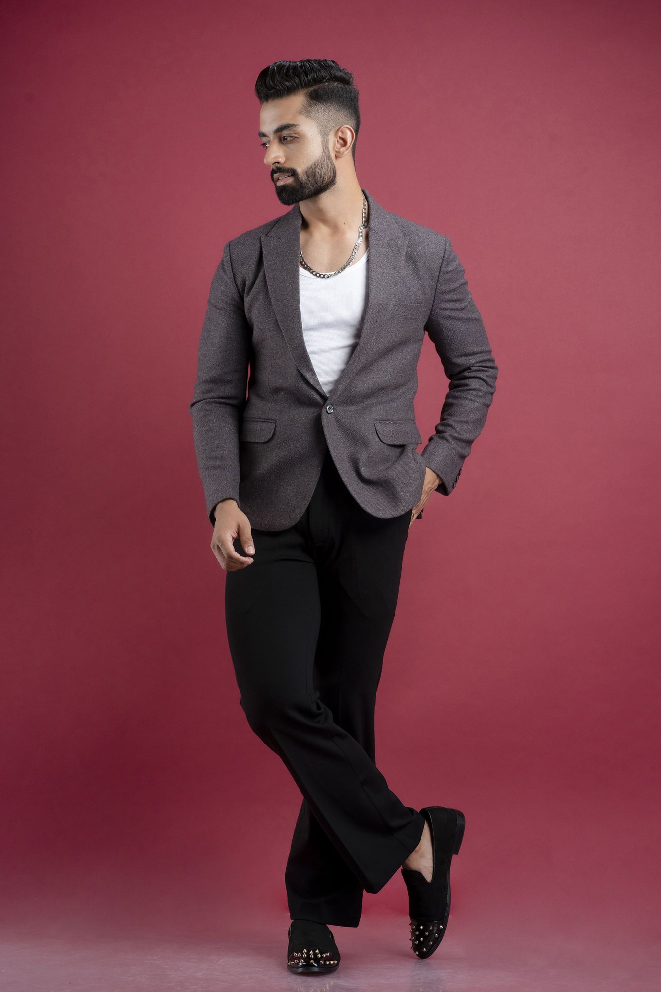 Grey Woolen Blazer
