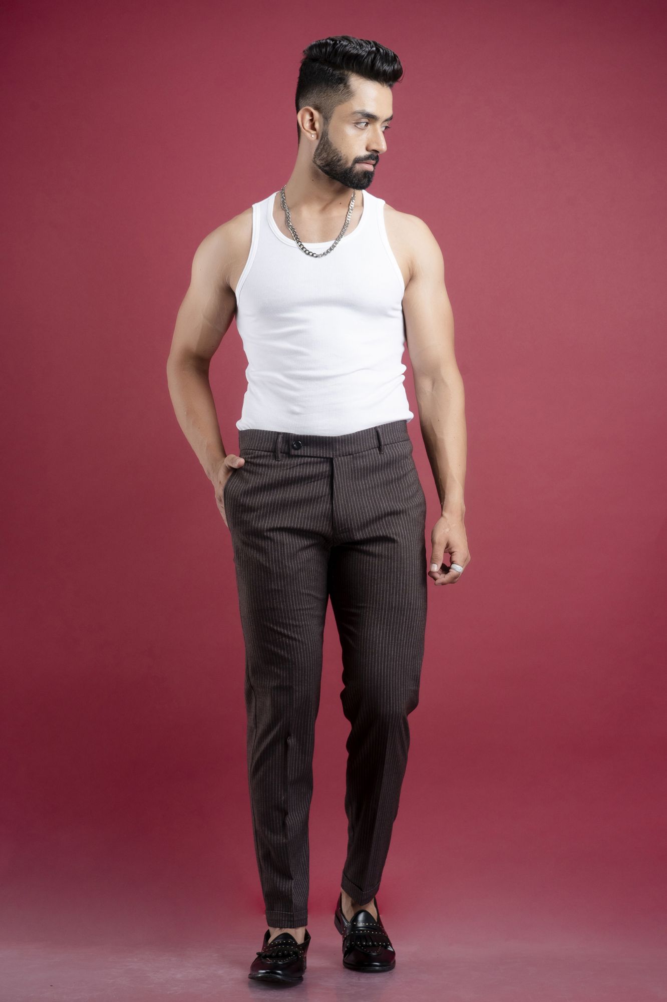 Striped Tailored Fit Pants