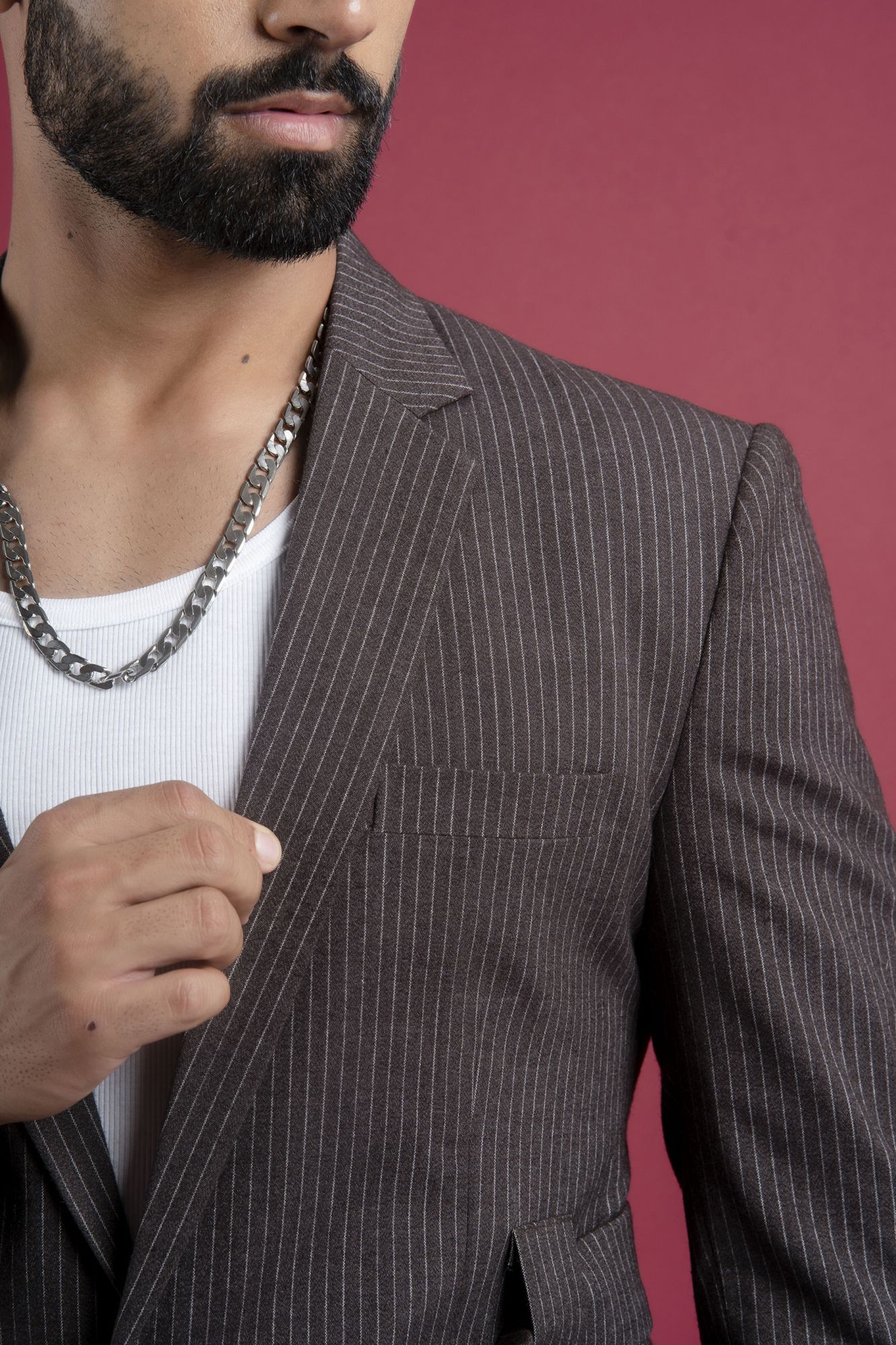Striped Cotton Blazer