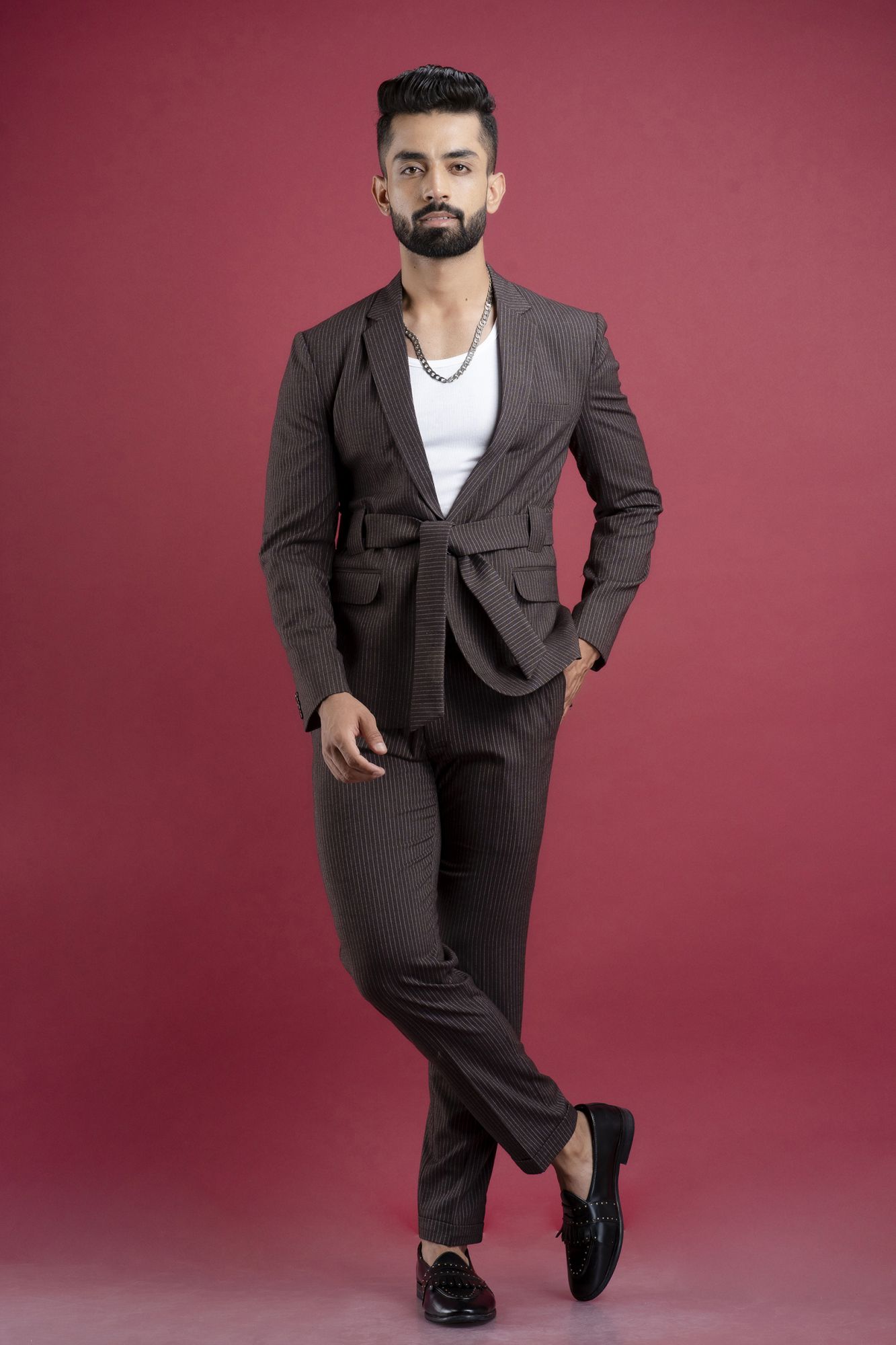 Striped Tailored Fit Pants