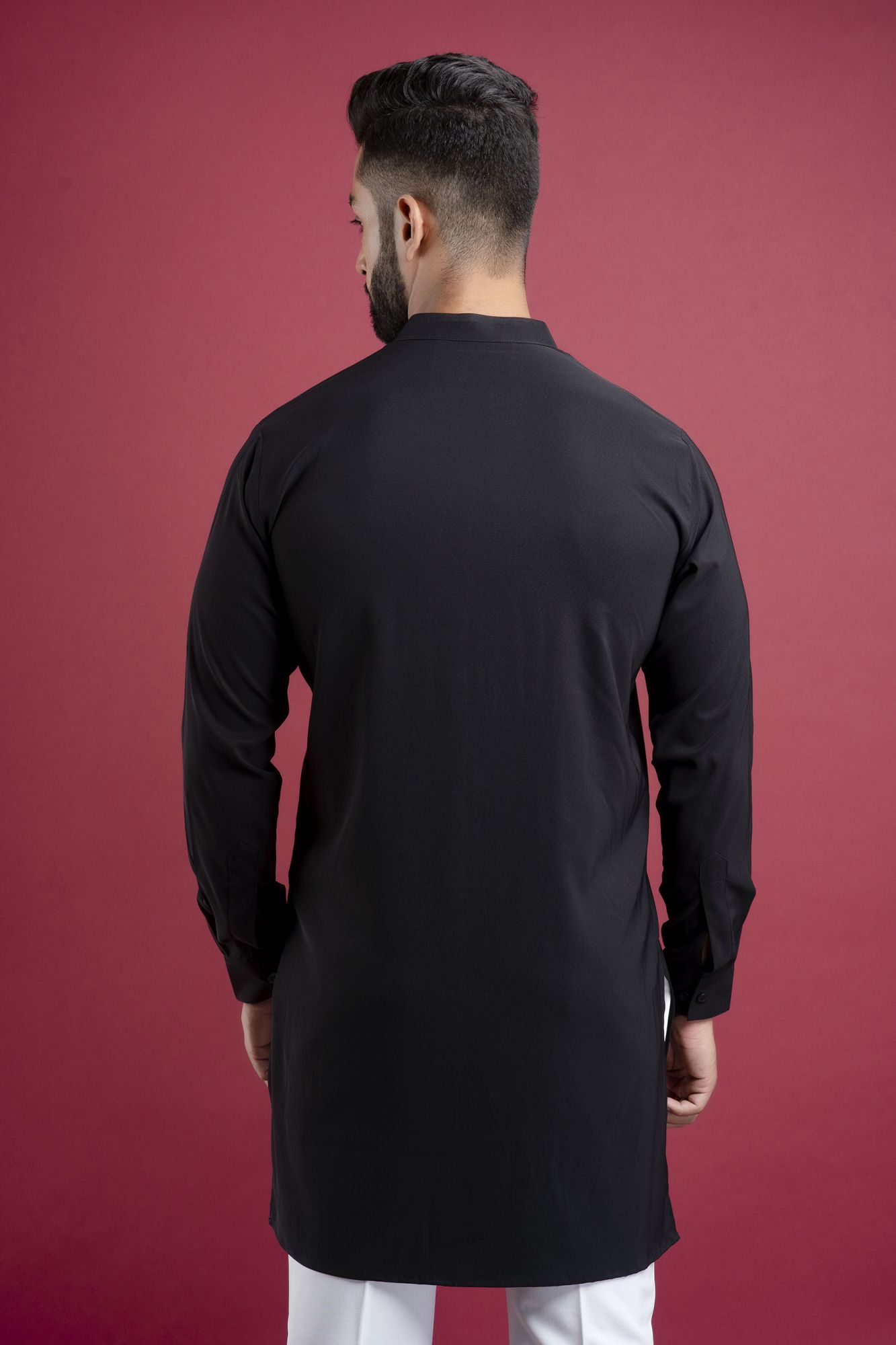 Zed Black Short Kurta