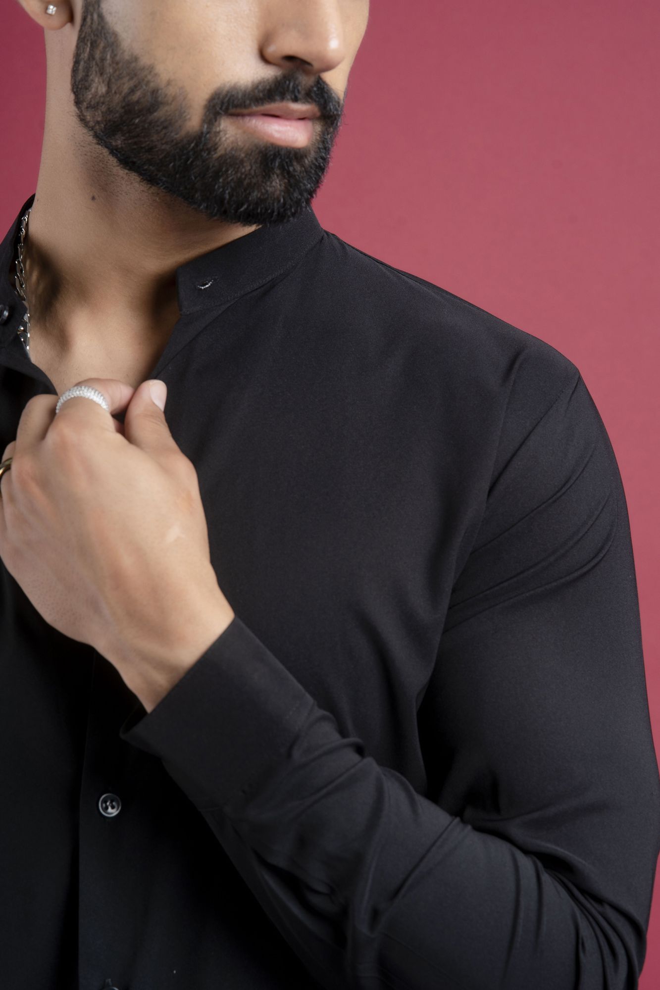 Zed Black Short Kurta