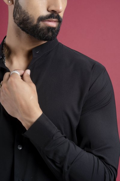 Zed Black Short Kurta