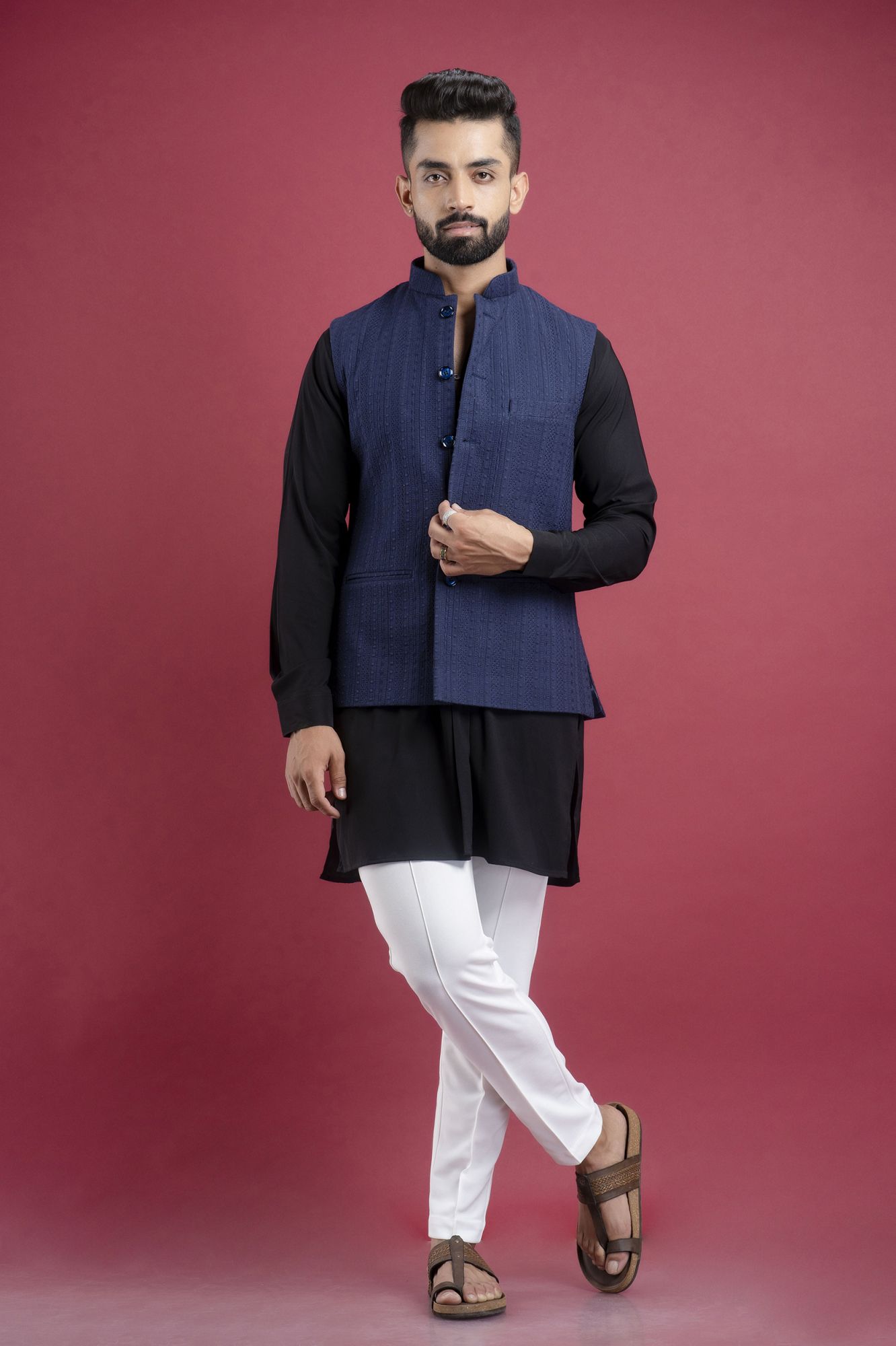 Embroidered Jacket In Blue