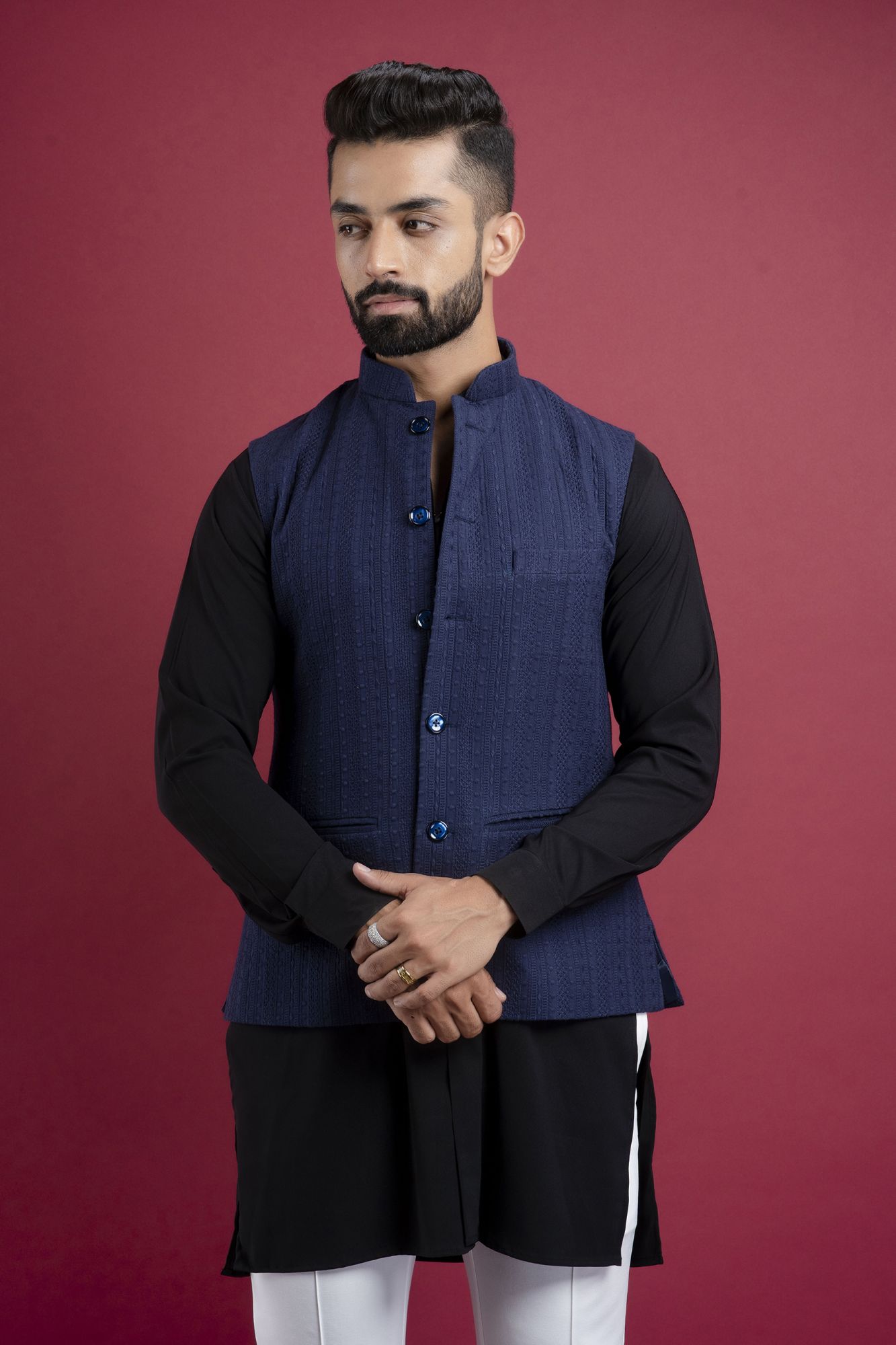 Embroidered Jacket In Blue