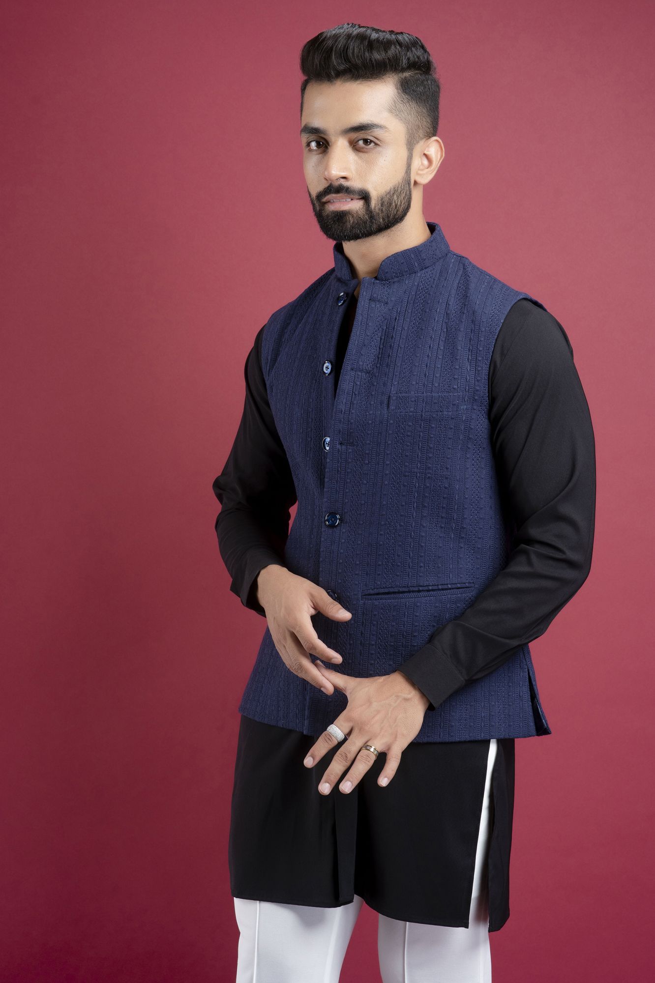 Embroidered Jacket In Blue