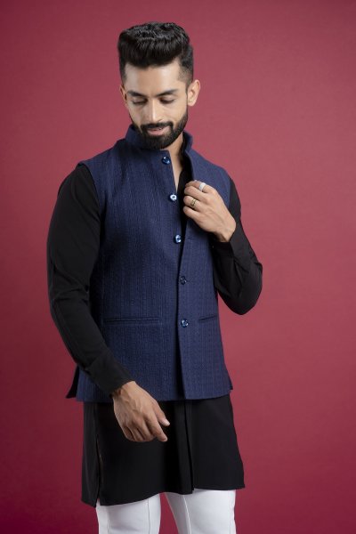 Embroidered Jacket In Blue