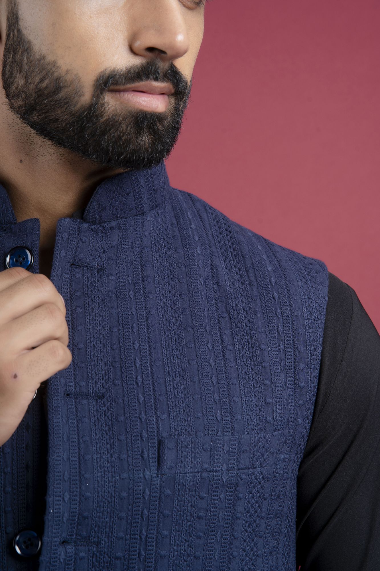 Embroidered Jacket In Blue