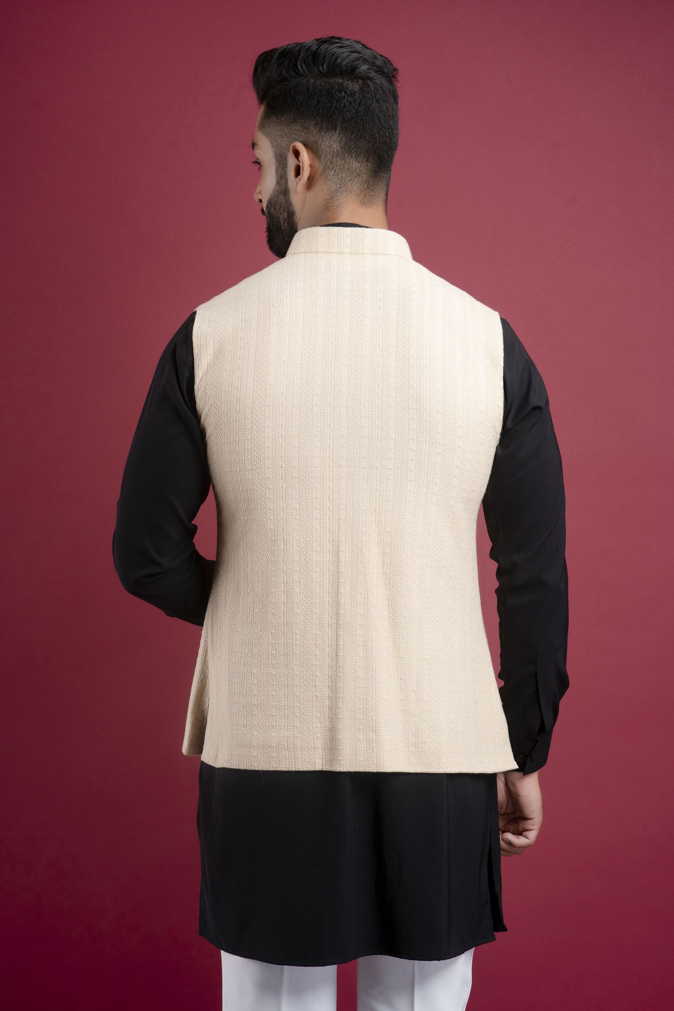 Embroidered Jacket In Peach