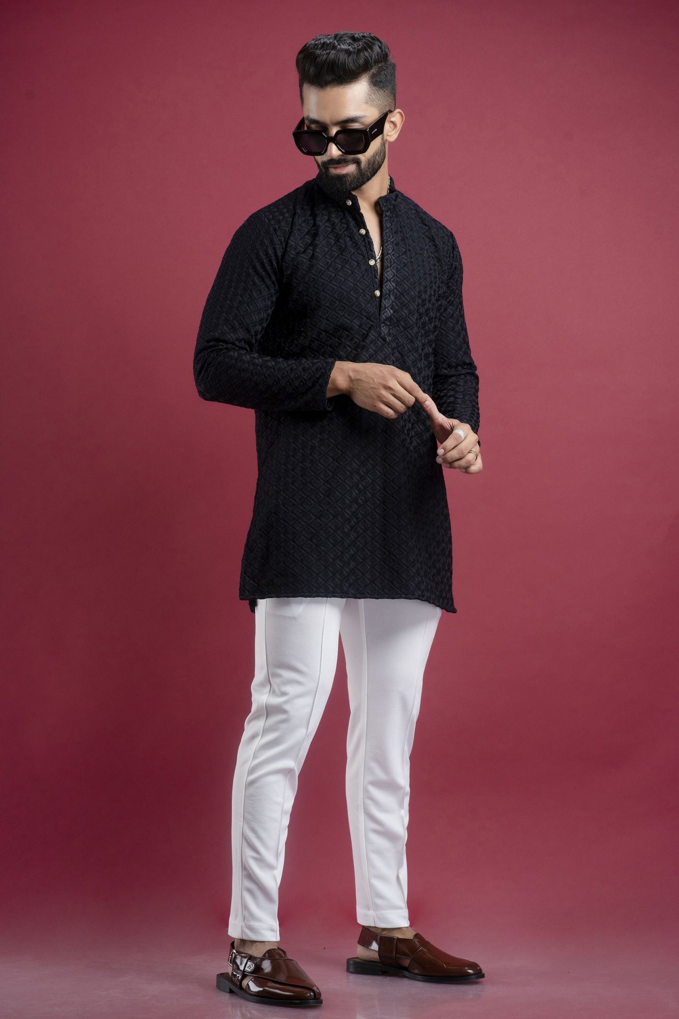 Black Chikan Kurta