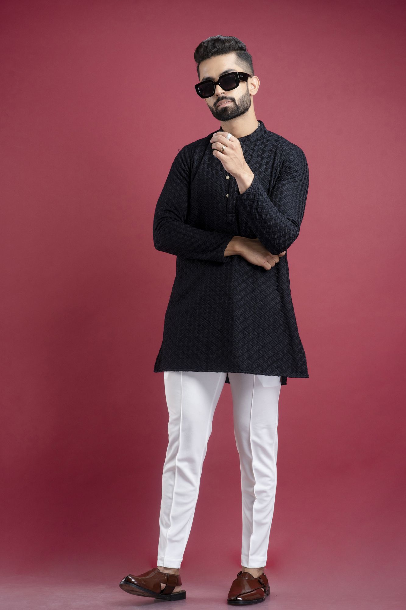 Black Chikan Kurta