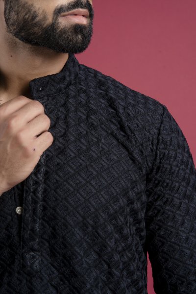 Black Chikan Kurta