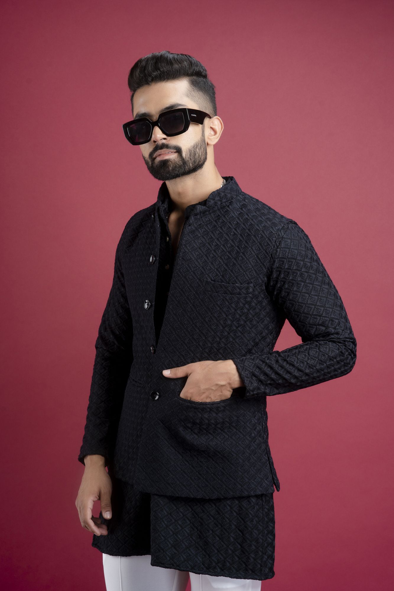 Black Chikan Jacket