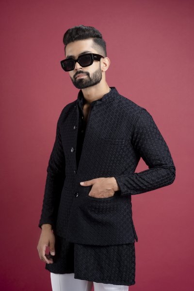 Black Chikan Jacket