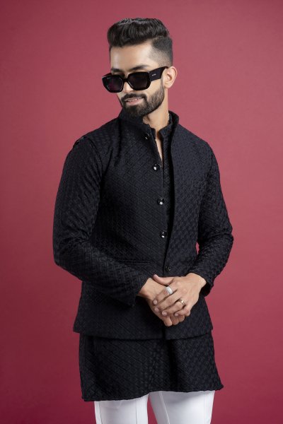 Black Chikan Jacket