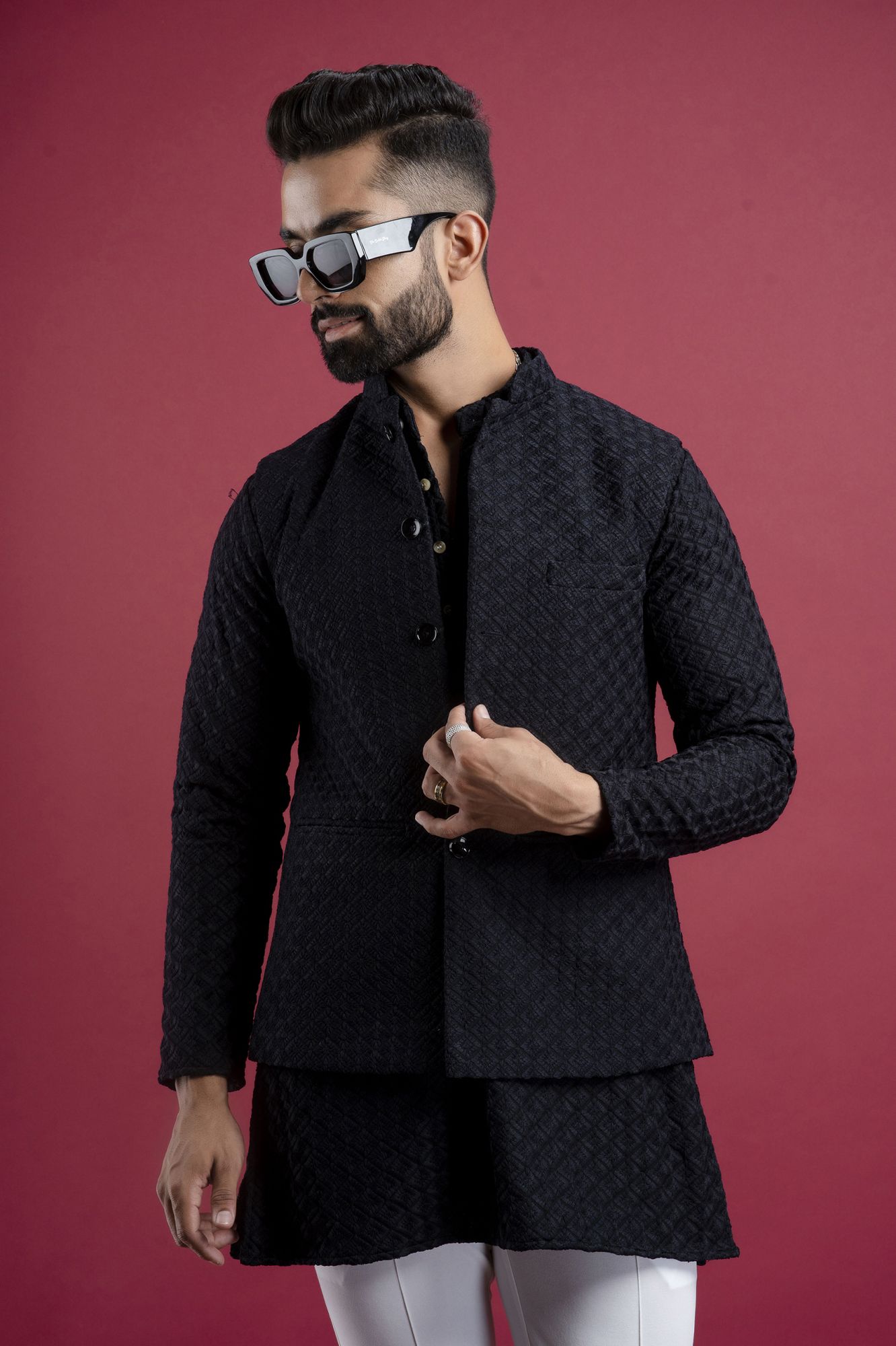 Black Chikan Jacket