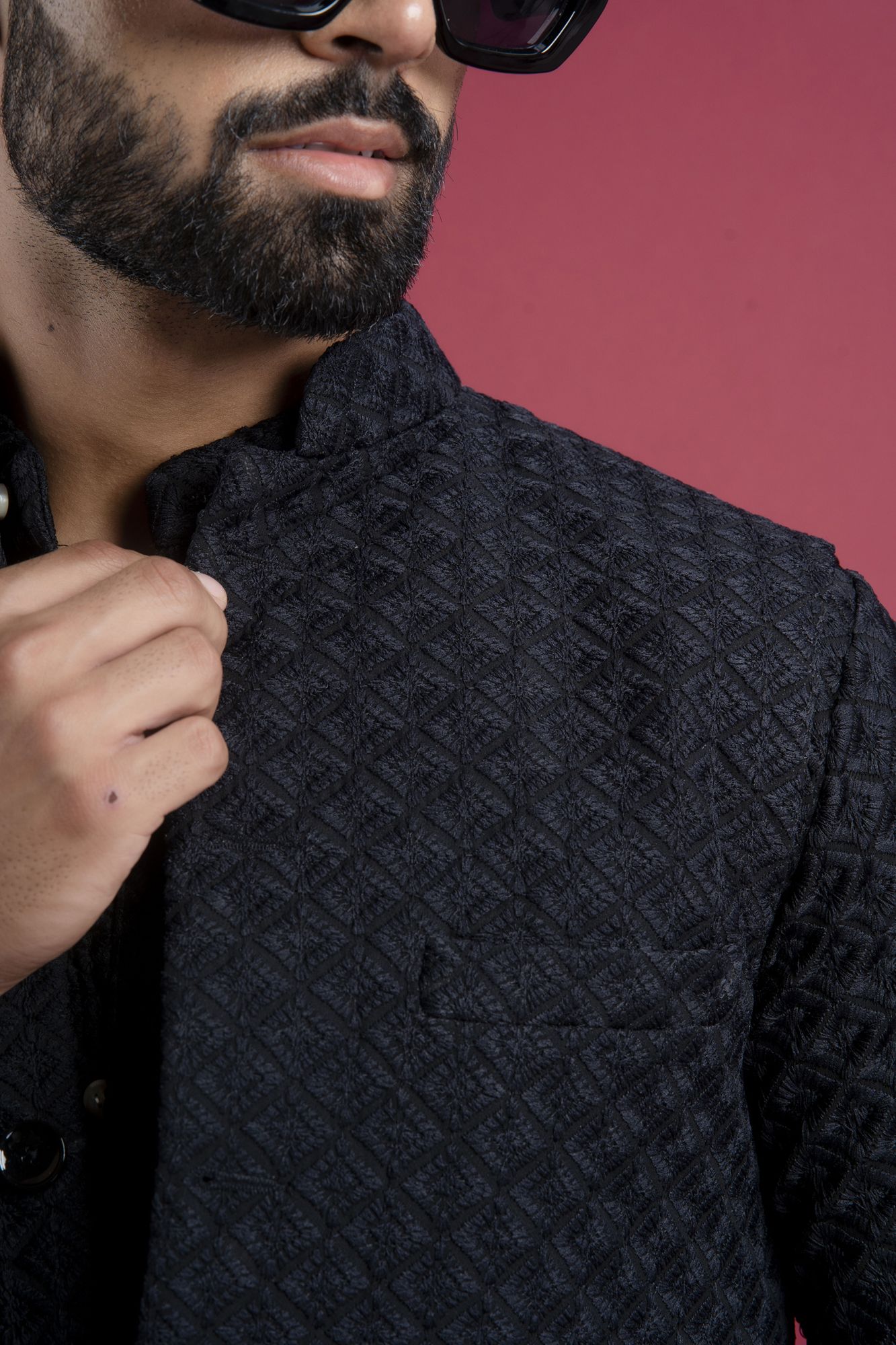 Black Chikan Jacket