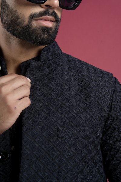 Black Chikan Jacket