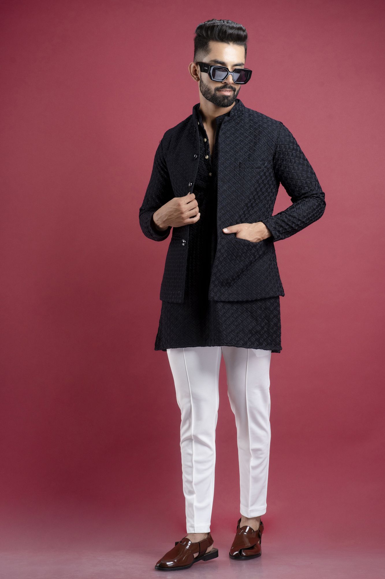 Black Chikan Jacket