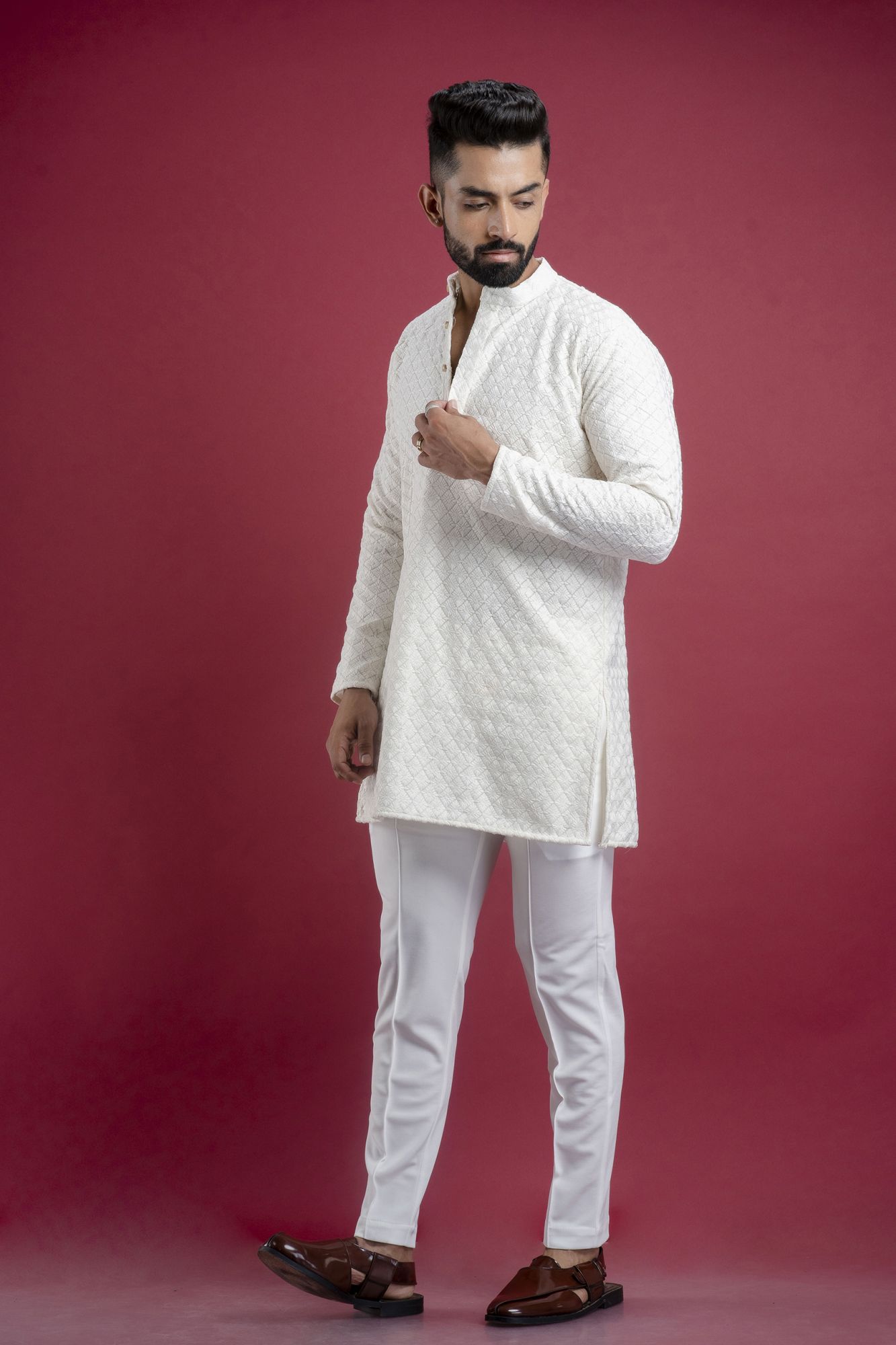White Chikan Kurta