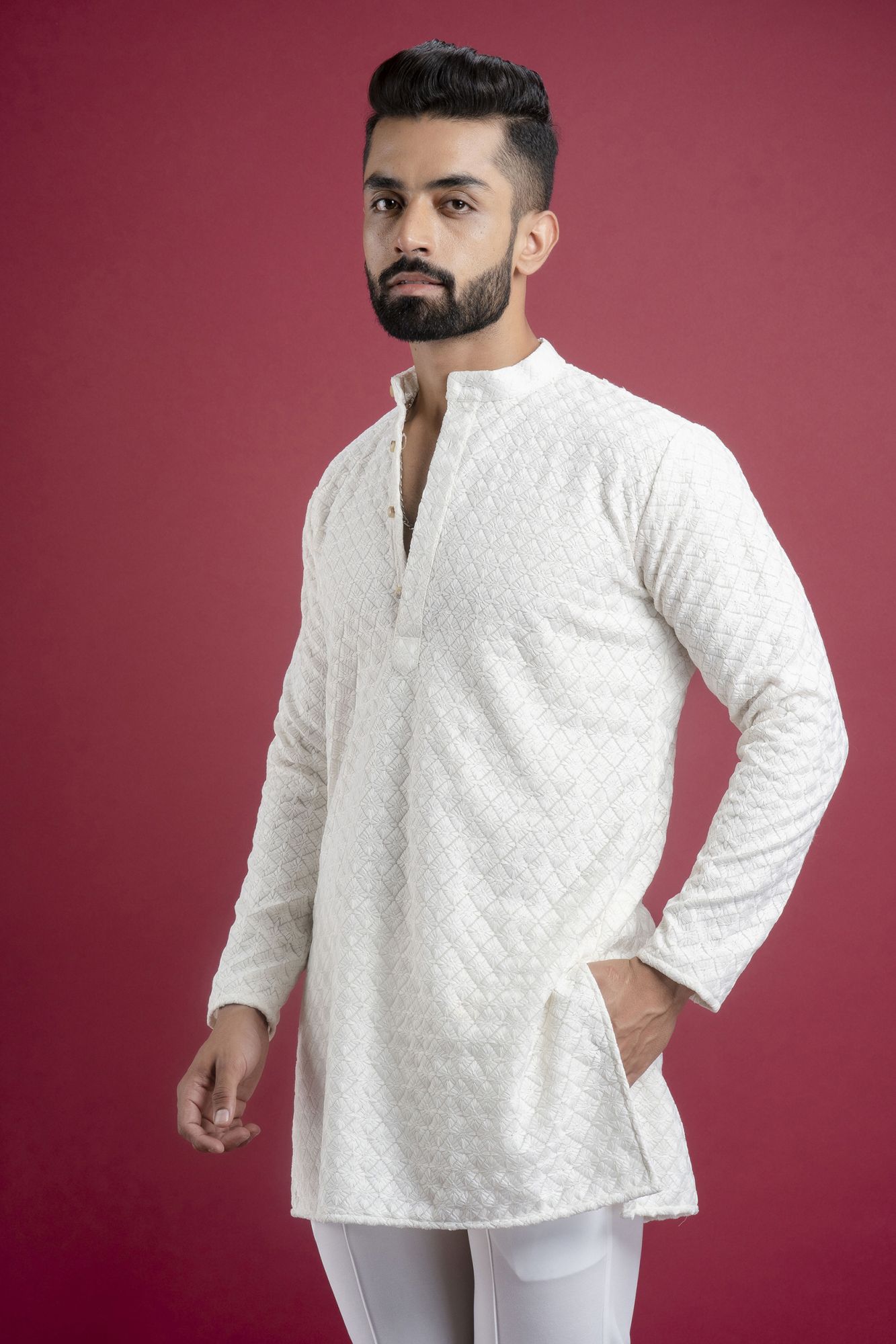 White Chikan Kurta