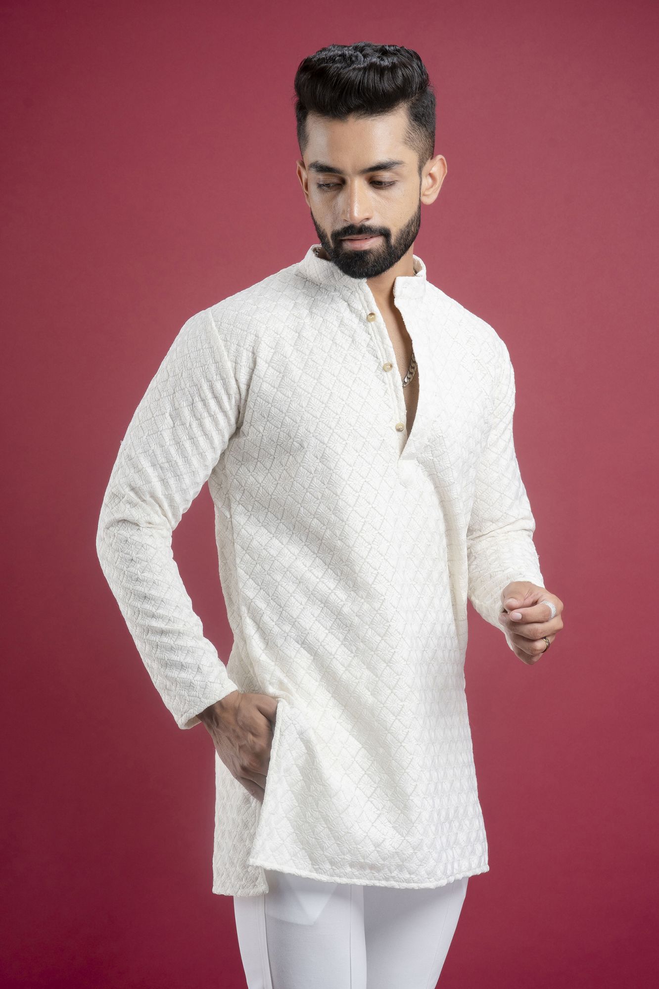 White Chikan Kurta