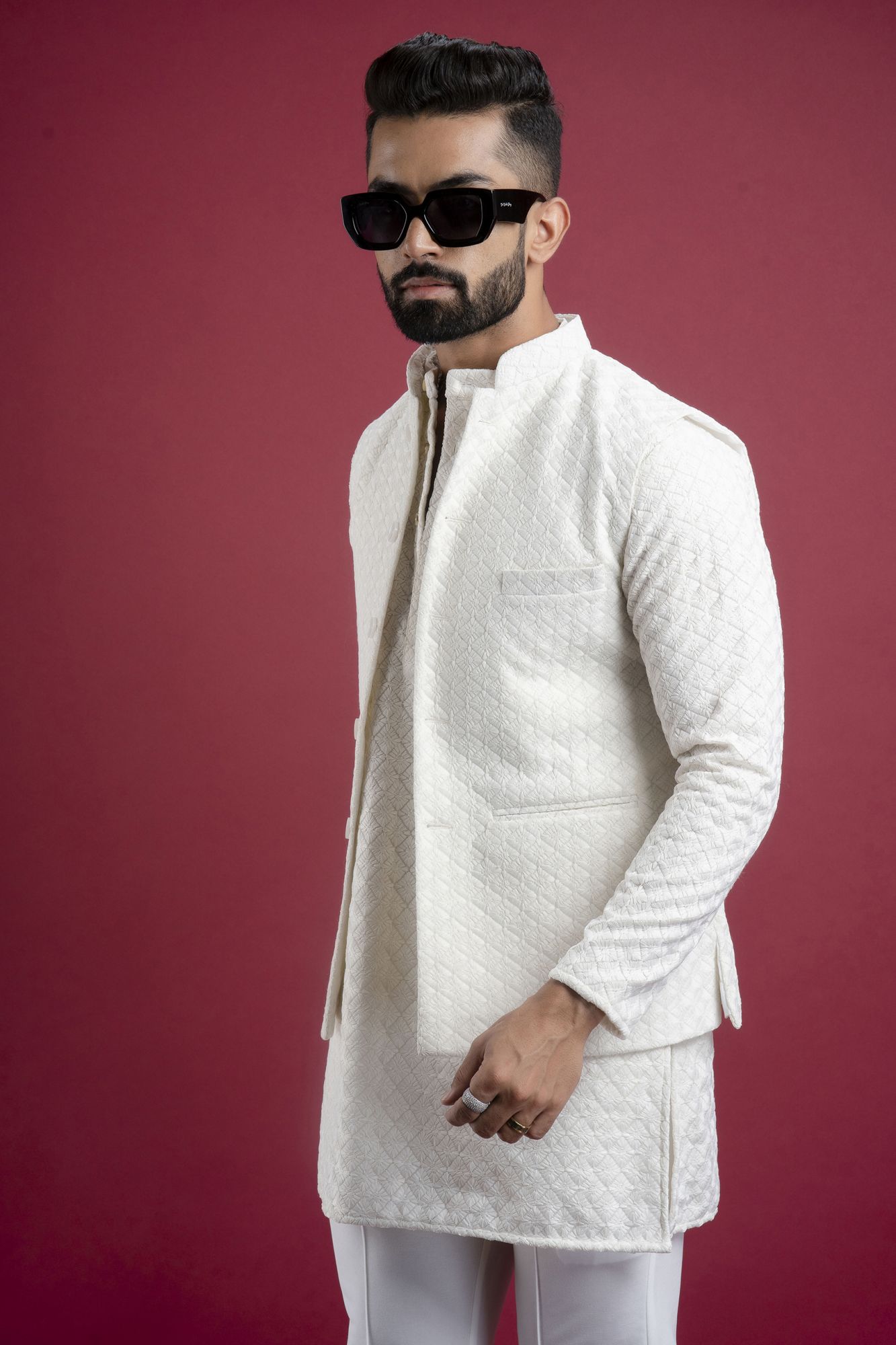 White Chikan Jacket