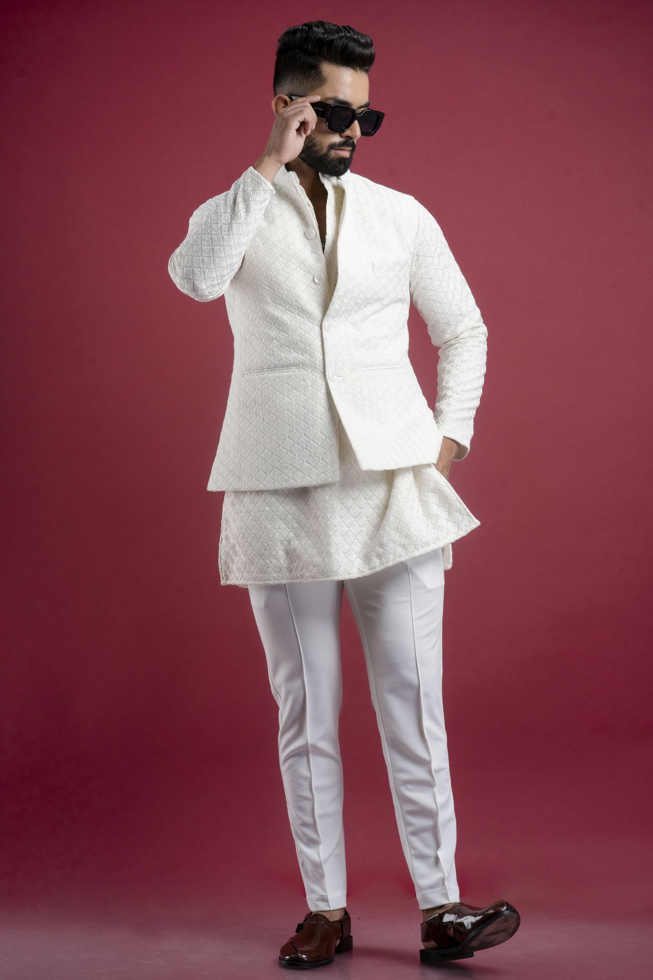 White Chikan Jacket