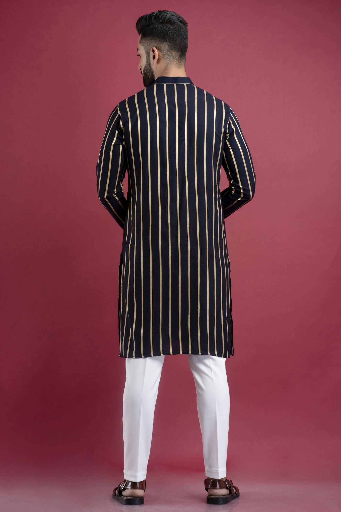 Striped Kurta In Blue