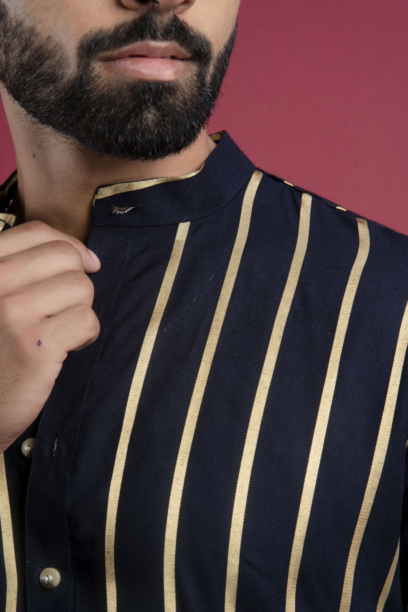 Striped Kurta In Blue