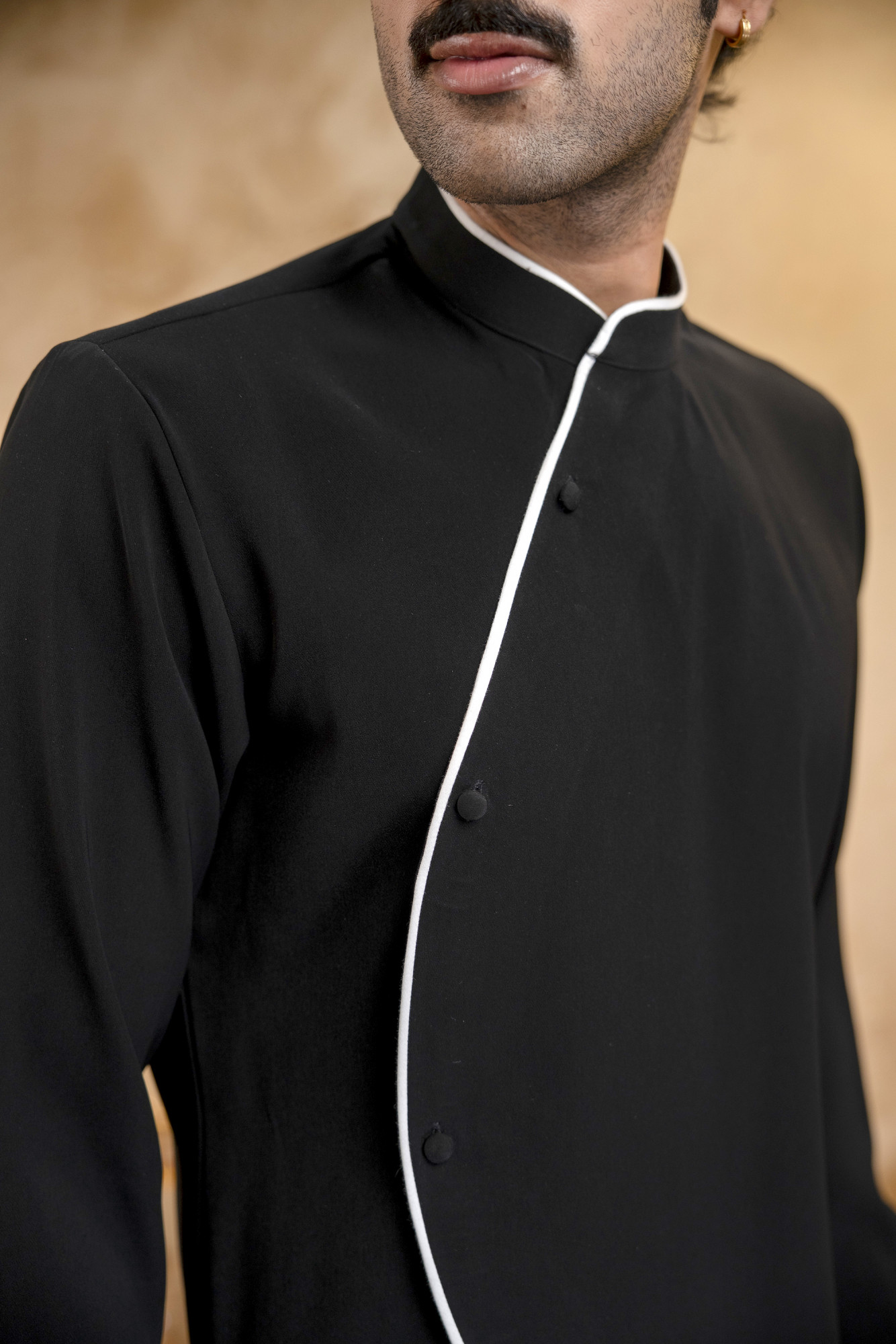 Angrakha Kurta In Zed Black