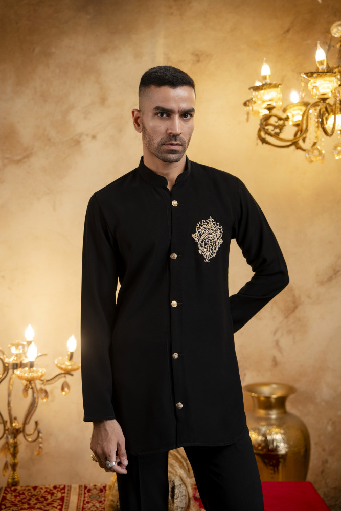 Image of Zed Black Japanese Open Short Kurta