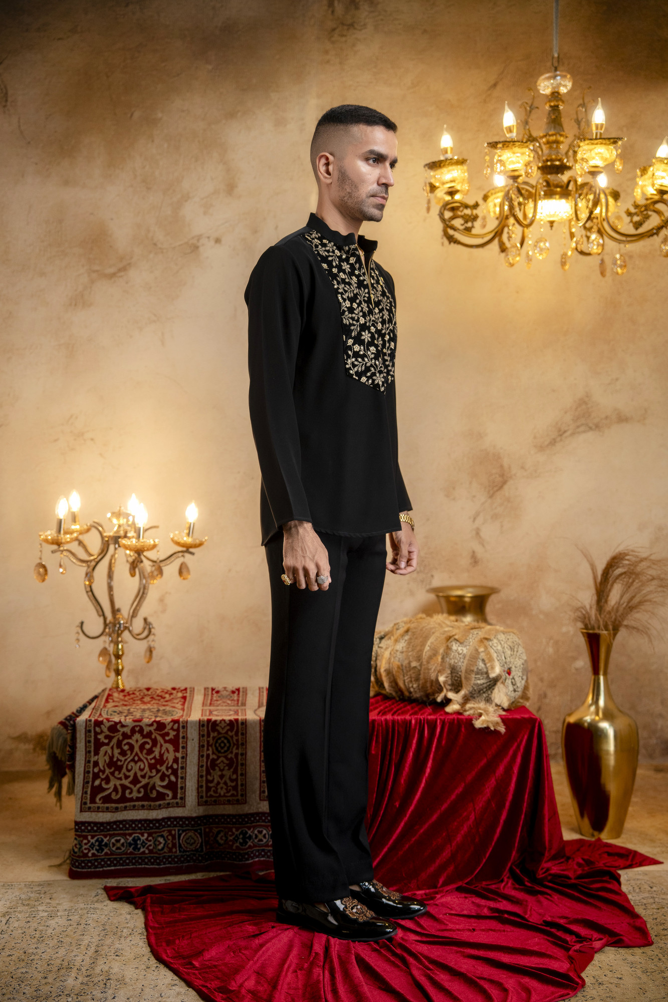 Zed Black Chained Short Kurta