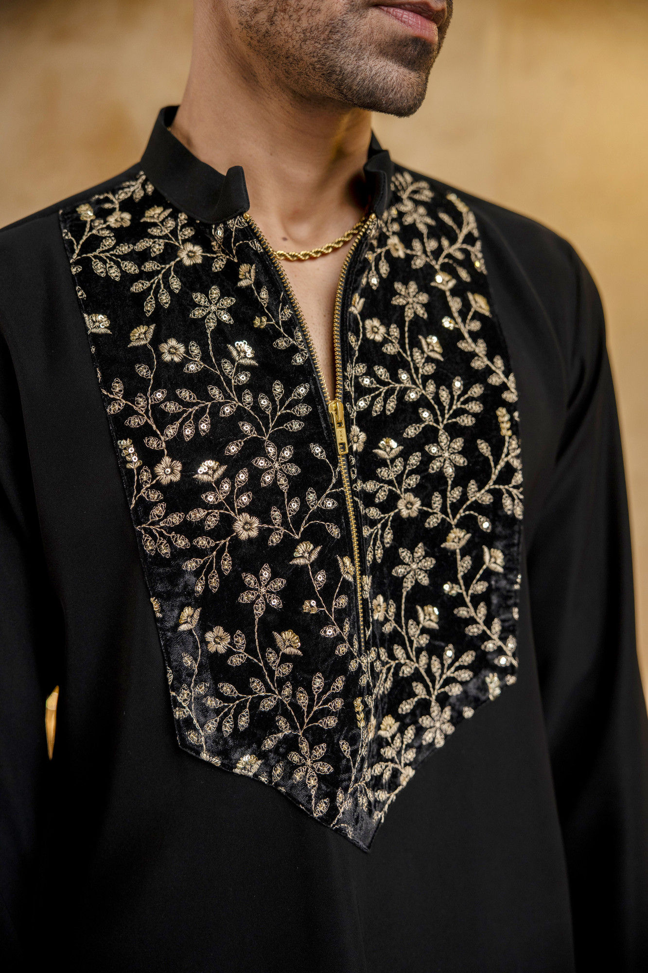 Zed Black Chained Short Kurta