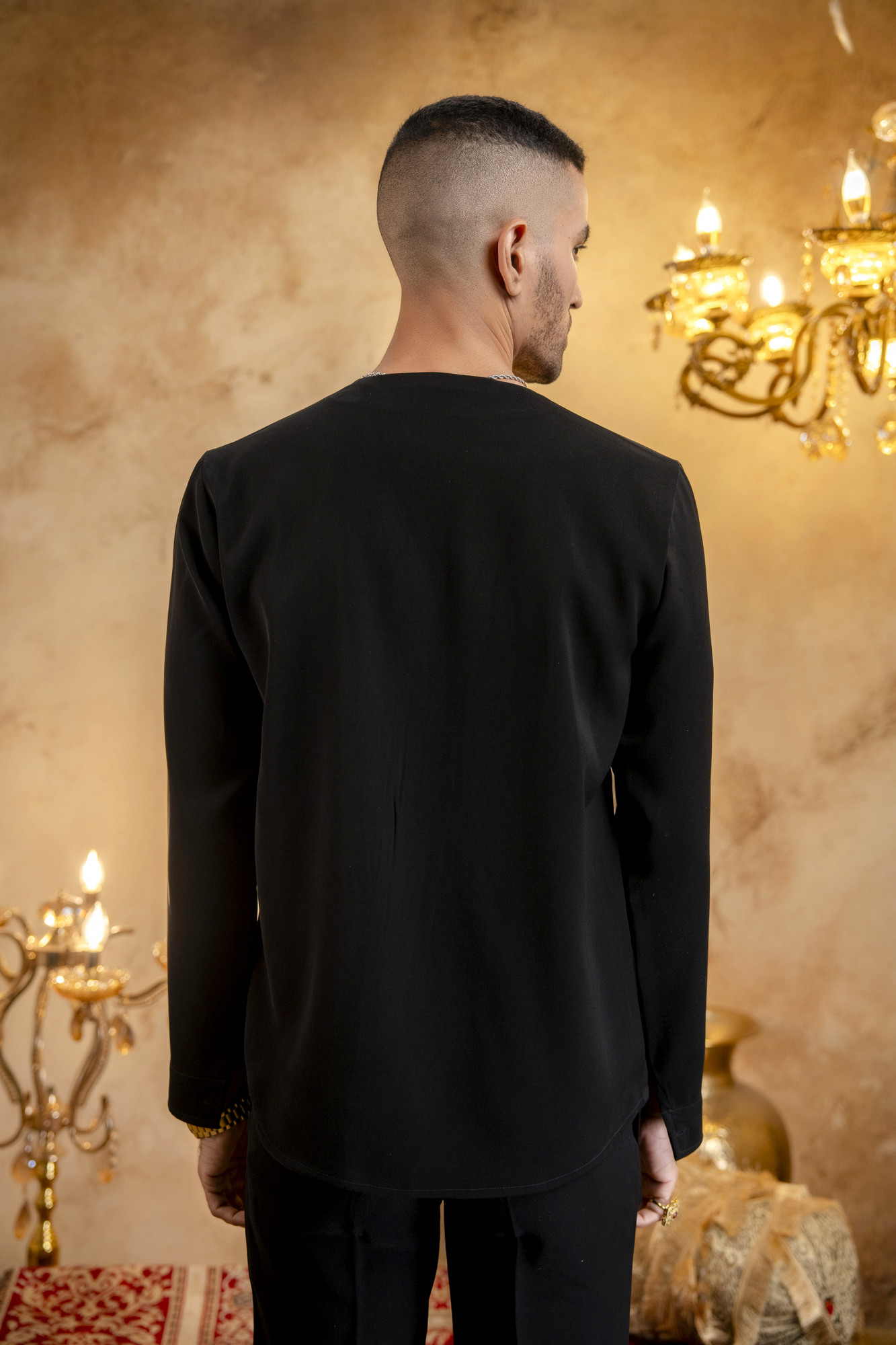 Pearl Embellished Shirt With Tie