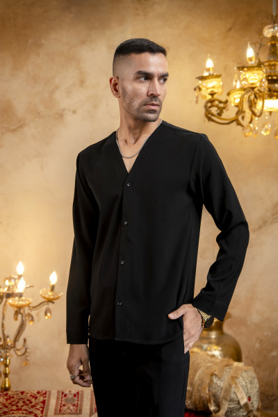Pearl Embellished Shirt With Tie