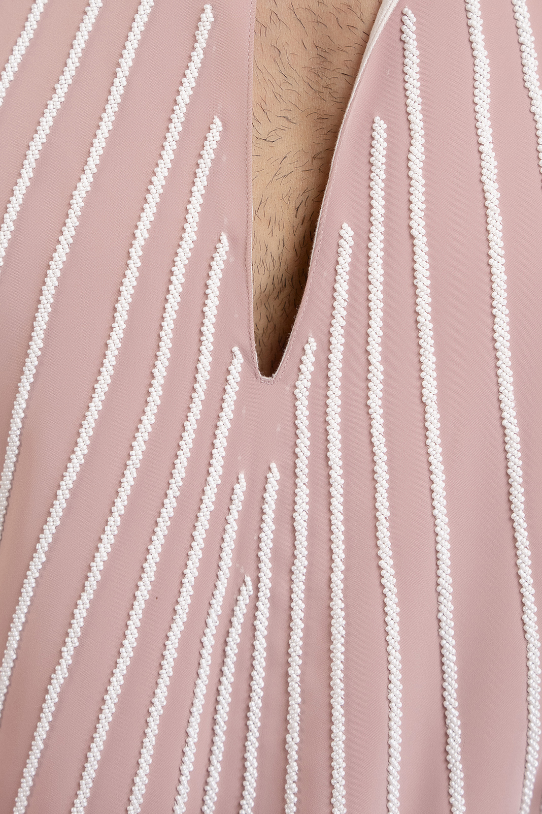 Pearl Embellished Kurta In Pink
