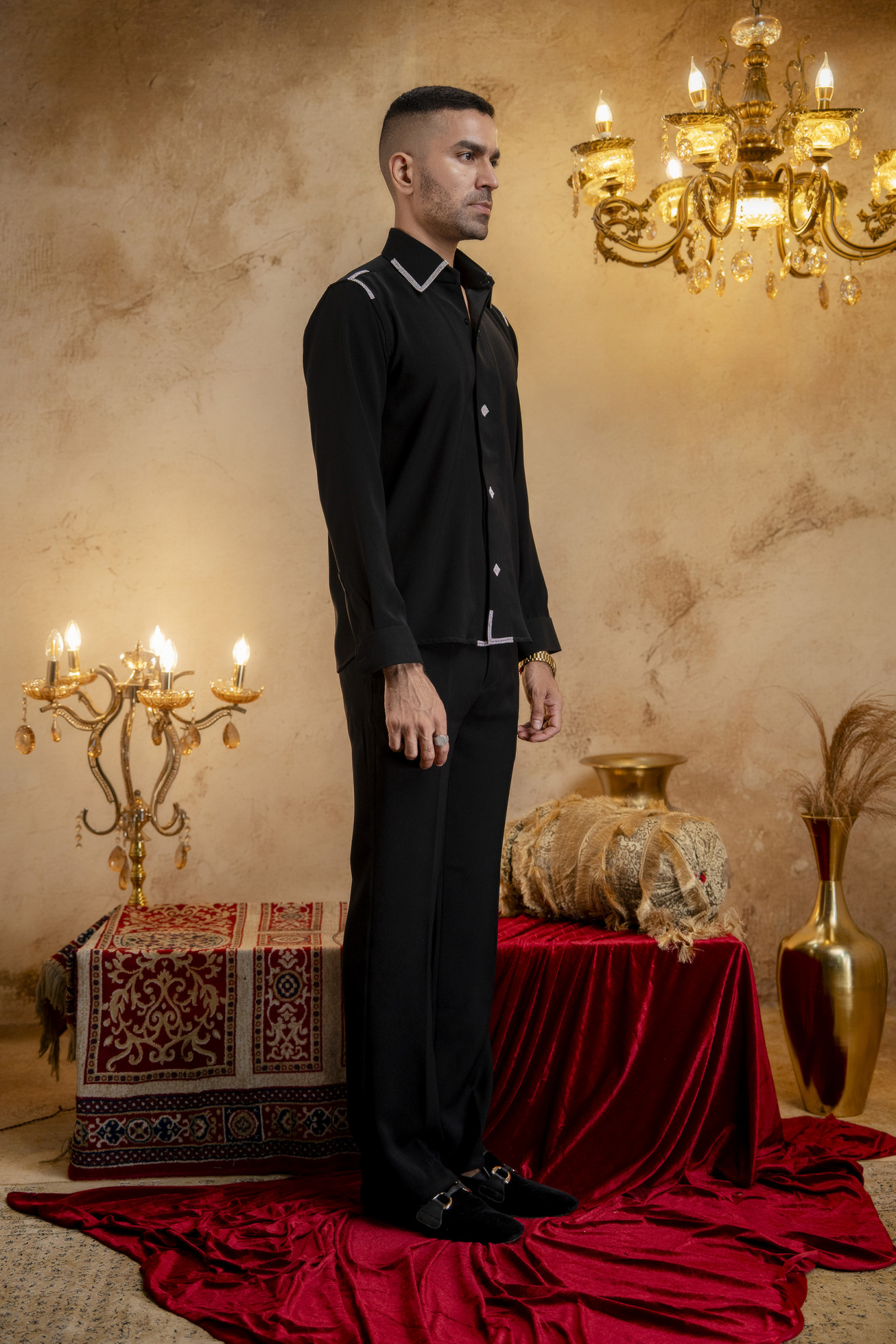 Swarovski Patched Shirt In Zed Black