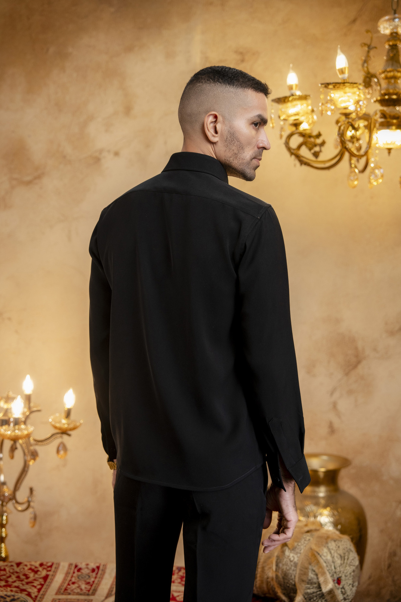 Swarovski Patched Shirt In Zed Black