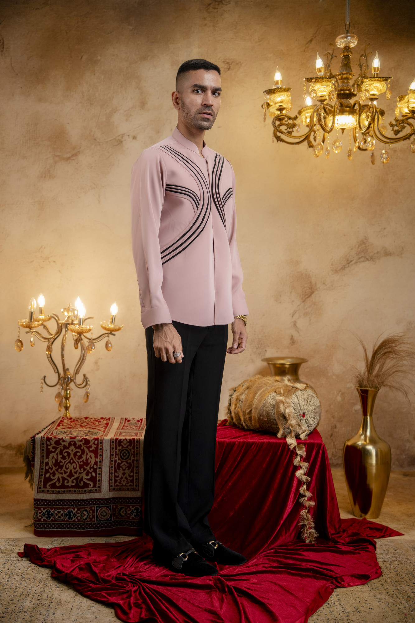 Pintex Layered Shacket In Pink