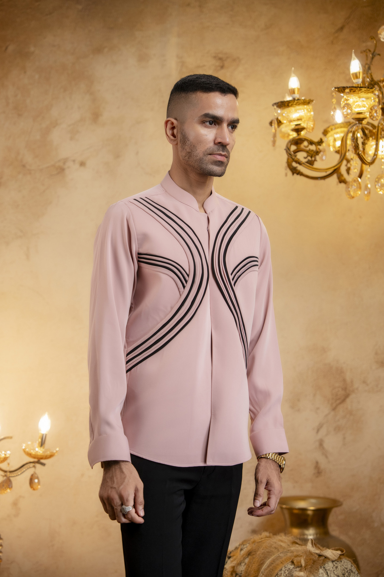 Pintex Layered Shacket In Pink