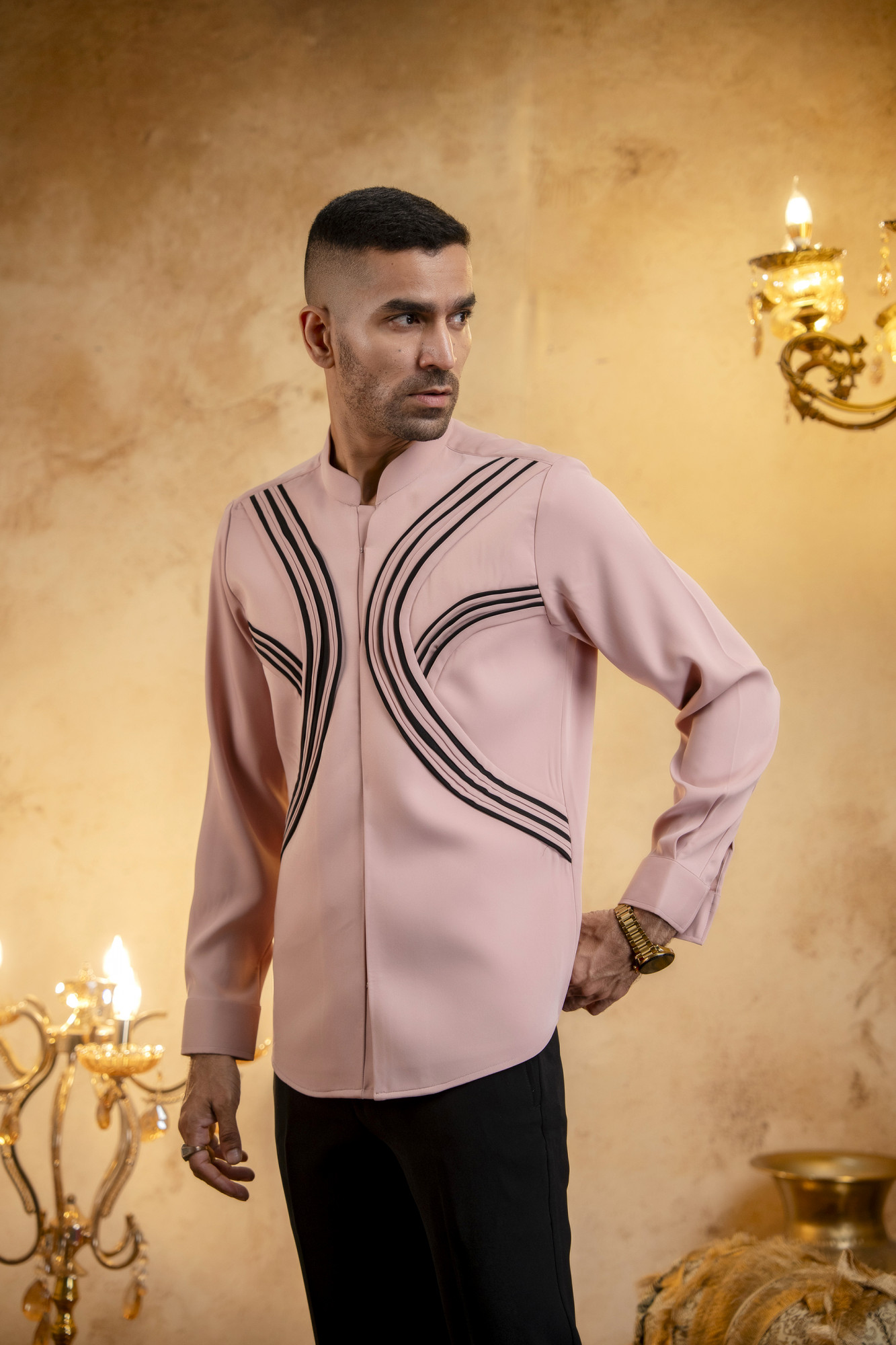 Pintex Layered Shacket In Pink