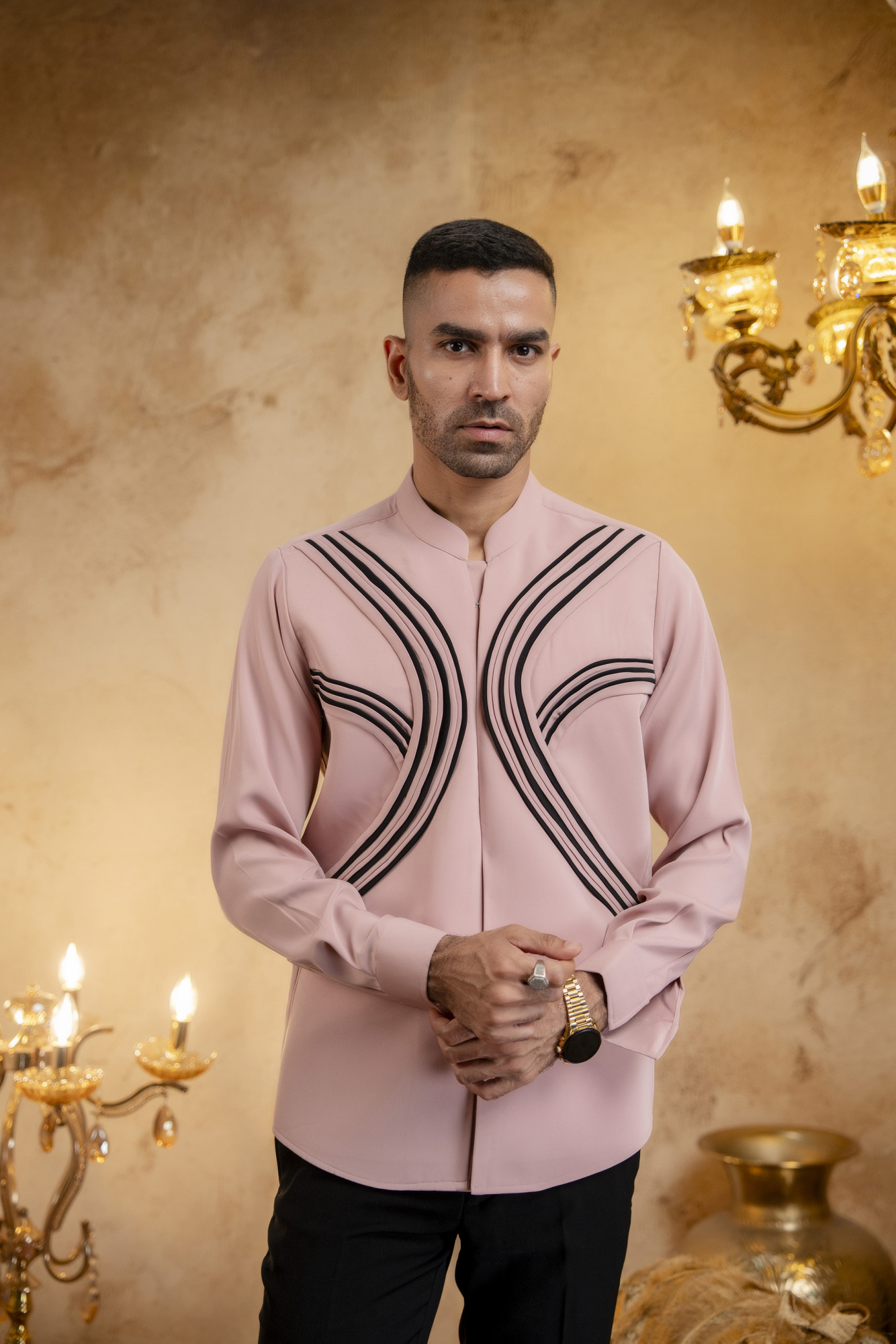 Pintex Layered Shacket In Pink
