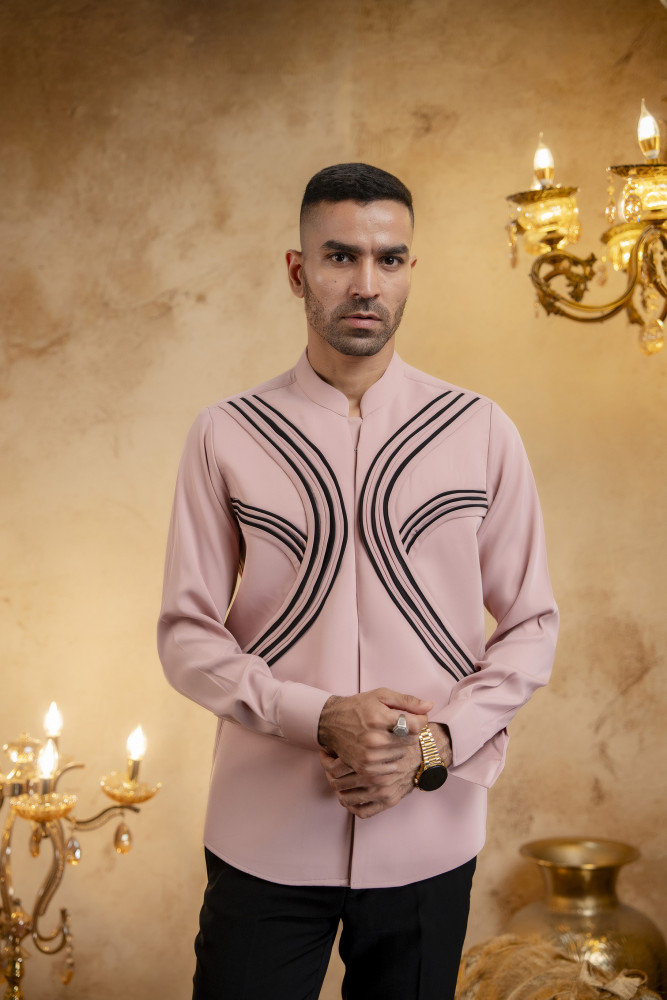 Image of Pintex Layered Shacket In Pink