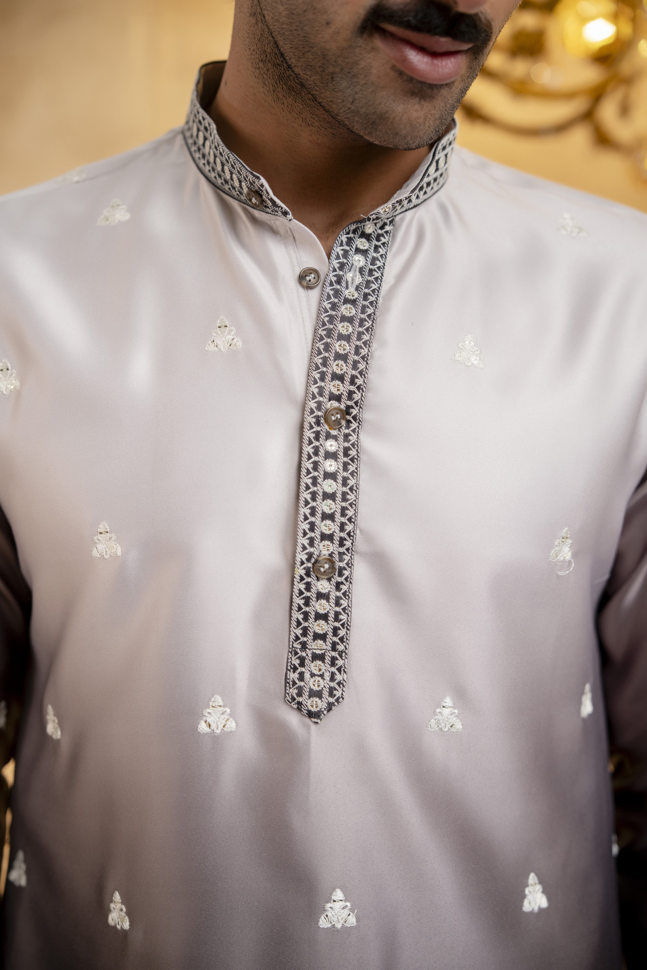 Ombre Kurta In Black White